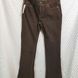 NWT Old Navy Womens Corduroy Pants Brown Sz 4 Bootcut Stretch